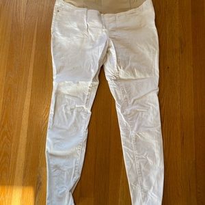 Maternity white skinny jeans